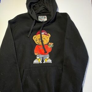 Salvage Black Hoodie with Bear Graphic